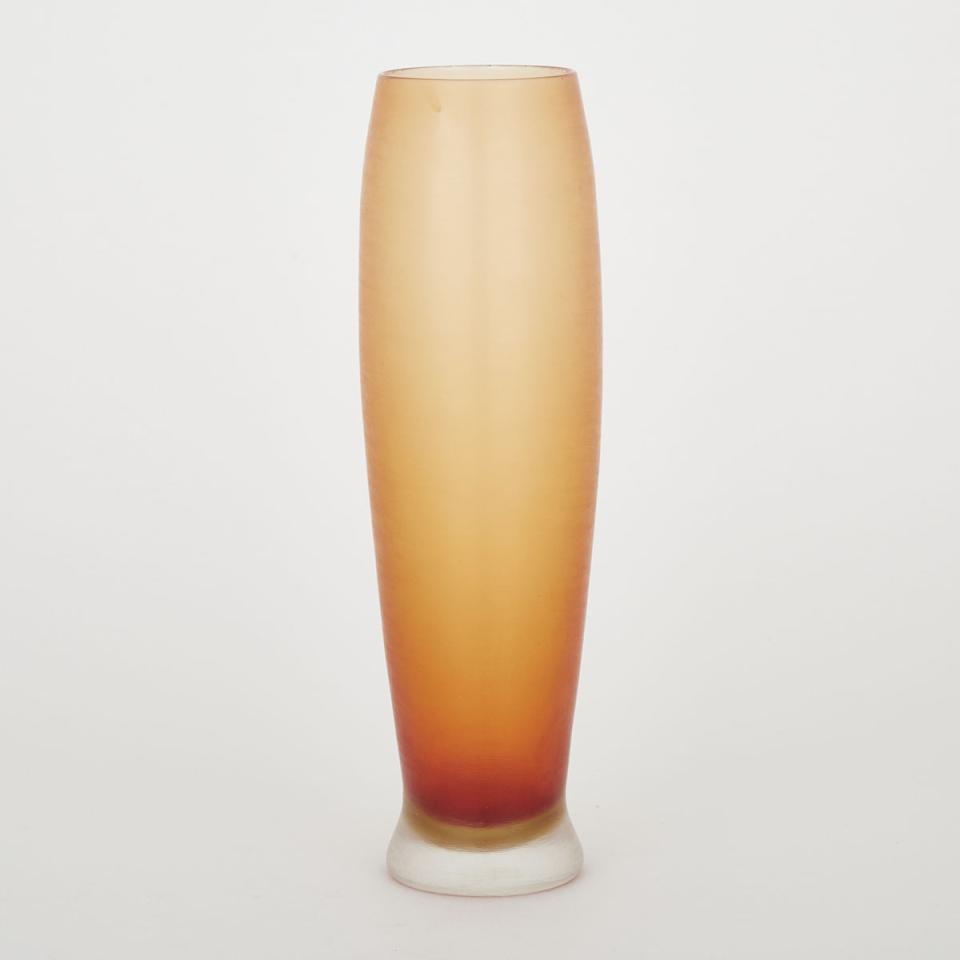 Venini ‘Vetro Inciso’ Orange Glass Vase, Paolo Venini, c.1960