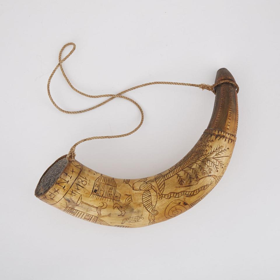 Scrimshaw Powder Horn, 1844