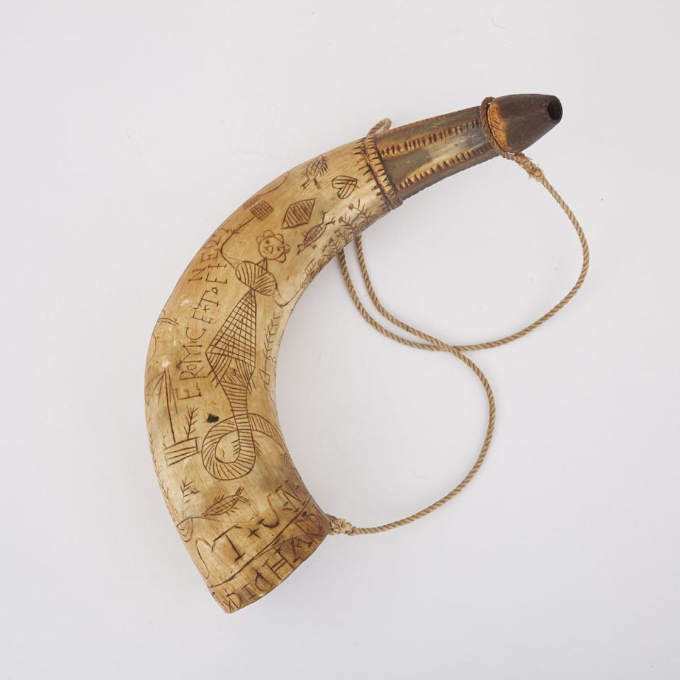 Scrimshaw Powder Horn, 1844