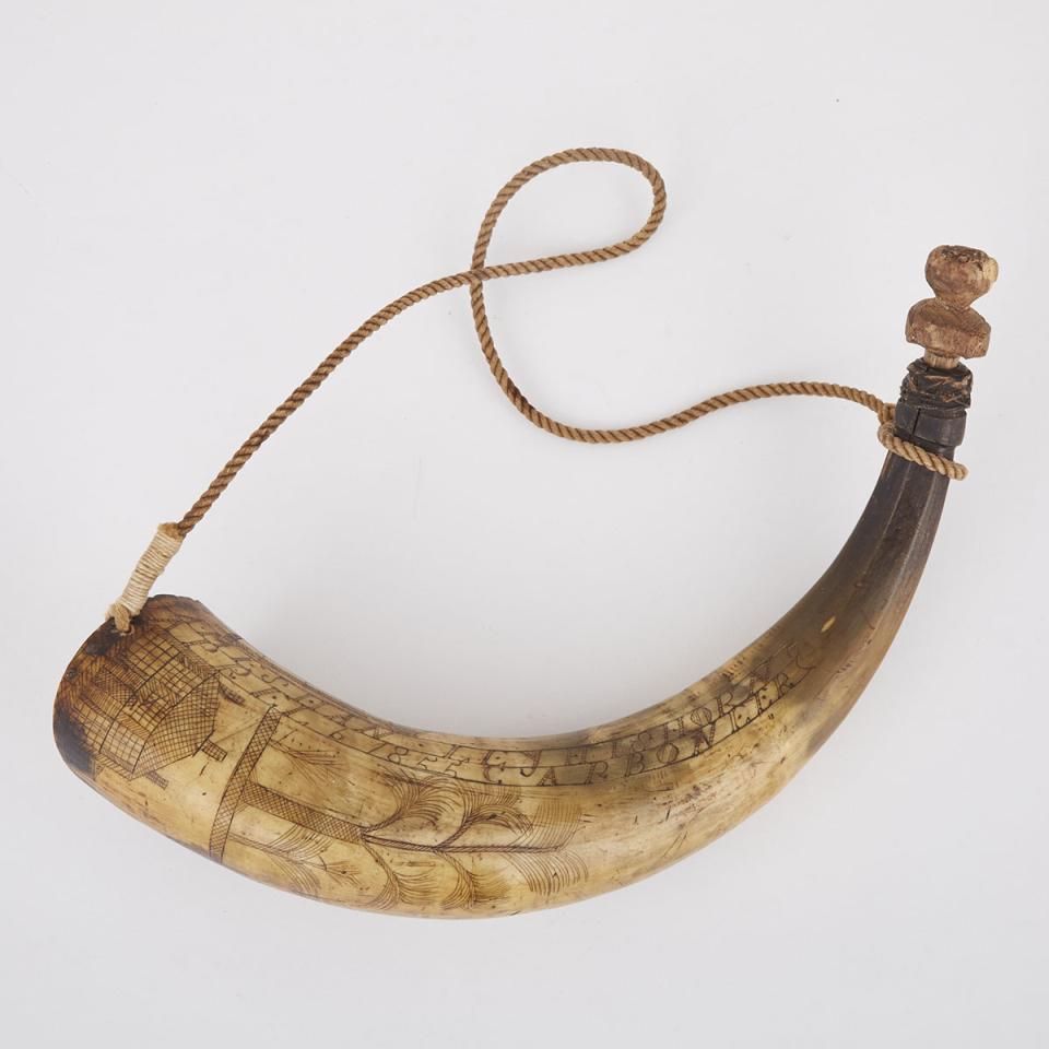 Scrimshaw Powder Horn, 1855