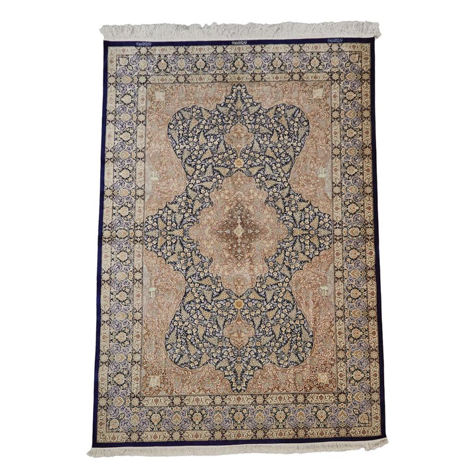 Fine Silk Tabriz Carpet, Persian, late 20th century