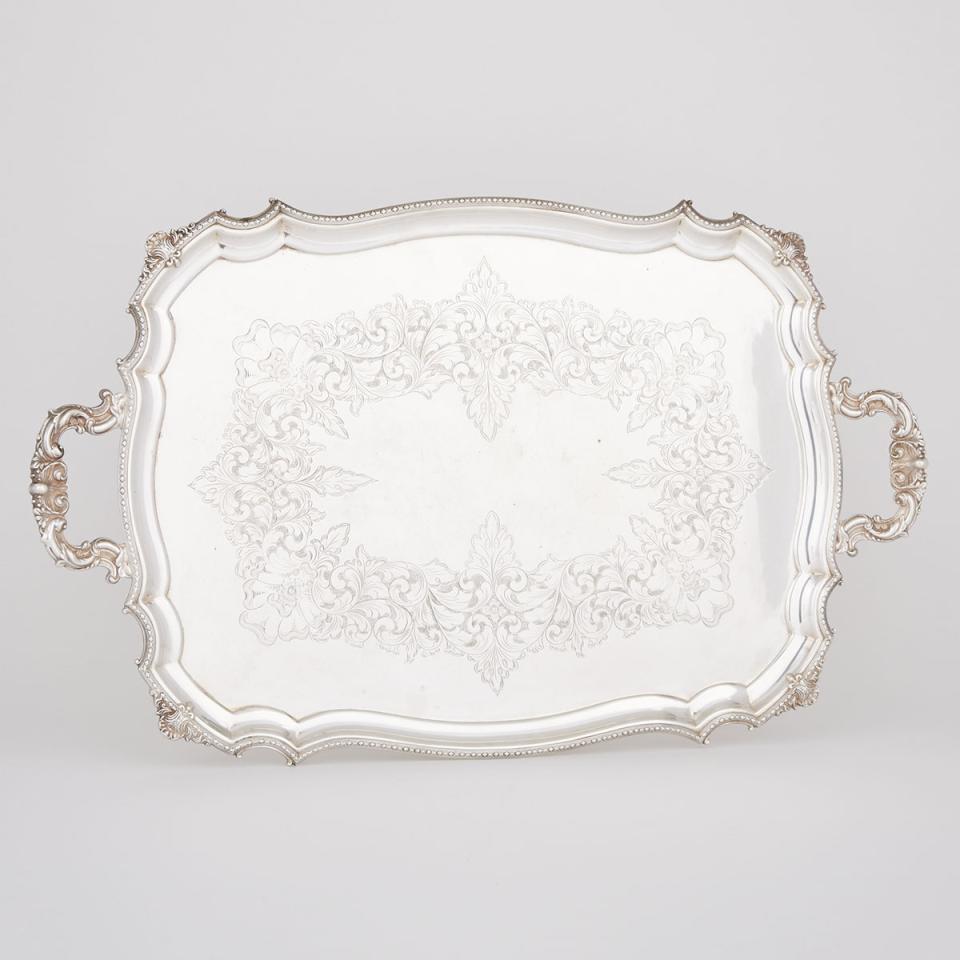 English Silver Two-Handled Serving Tray, Cooper Bros. & Sons, Sheffield, 1935