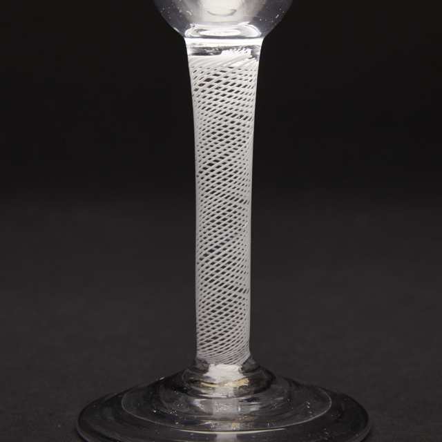 English Opaque Twist Stemmed Wine Glass, 18th century
