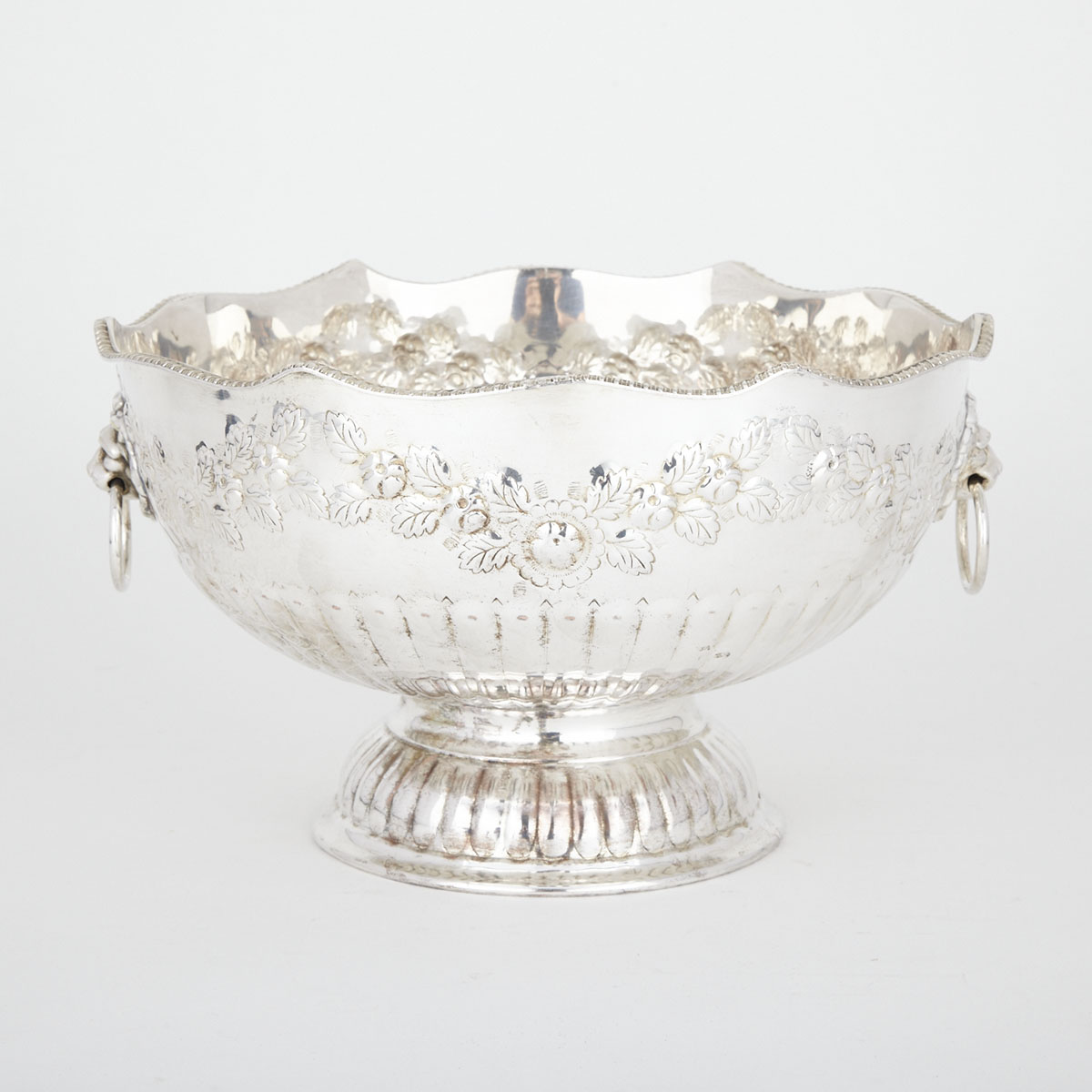English Silver Plated Punch Bowl, 20th century