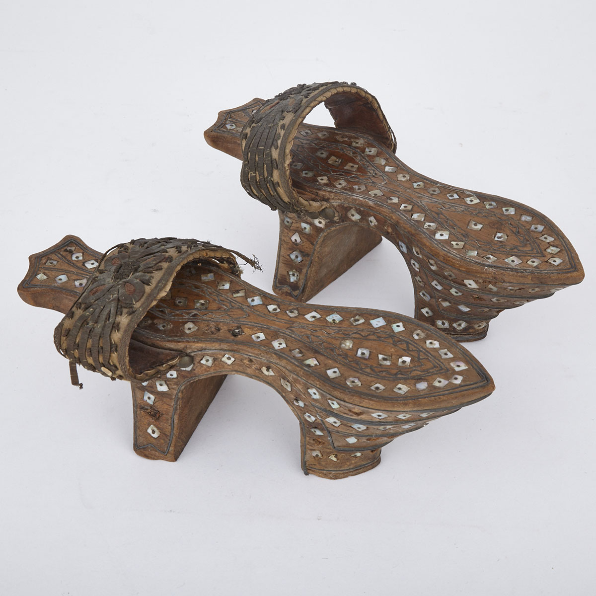 Pair of Turkish Ottoman Hammam  Shoes, 19th/early 20th century
