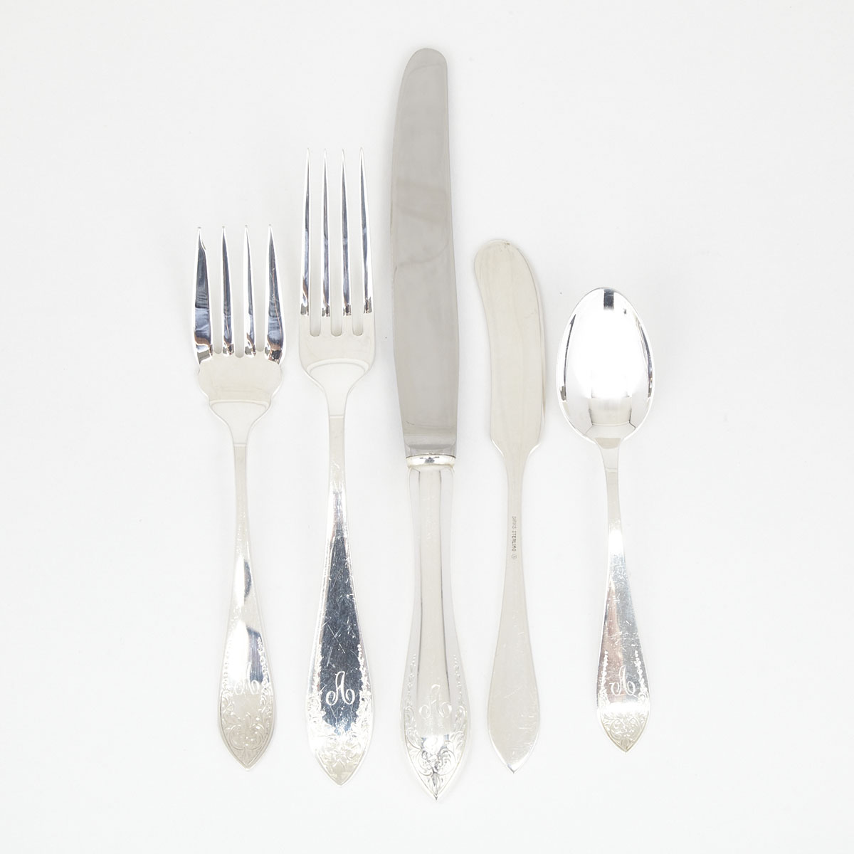 Canadian Silver ‘Tudor Royal’ Pattern Flatware Service, Henry Birks & Sons, Montreal, Que, 20th century