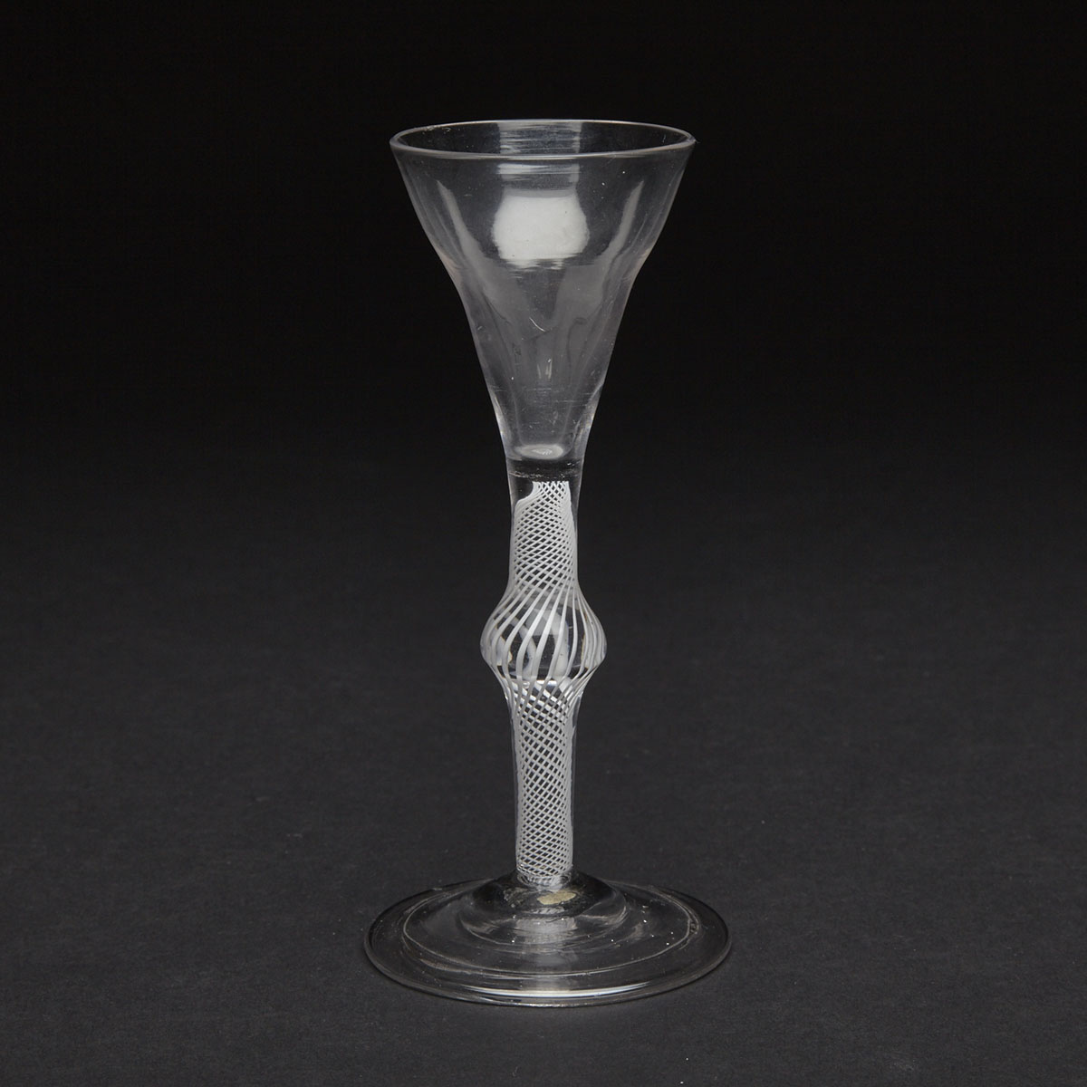 Continental Opaque Twist Knopped Stem Wine Glass, 18th century