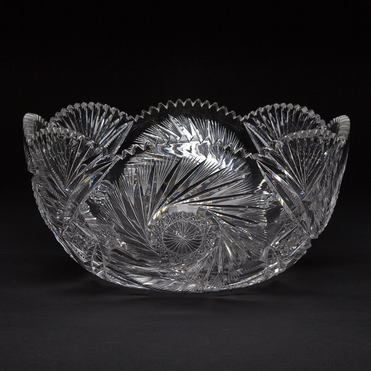 Large Cut Glass Punch Bowl, early 20th century