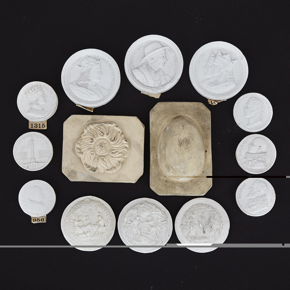 Group of 14 Plaster Intaglios, 19th/early 20th century