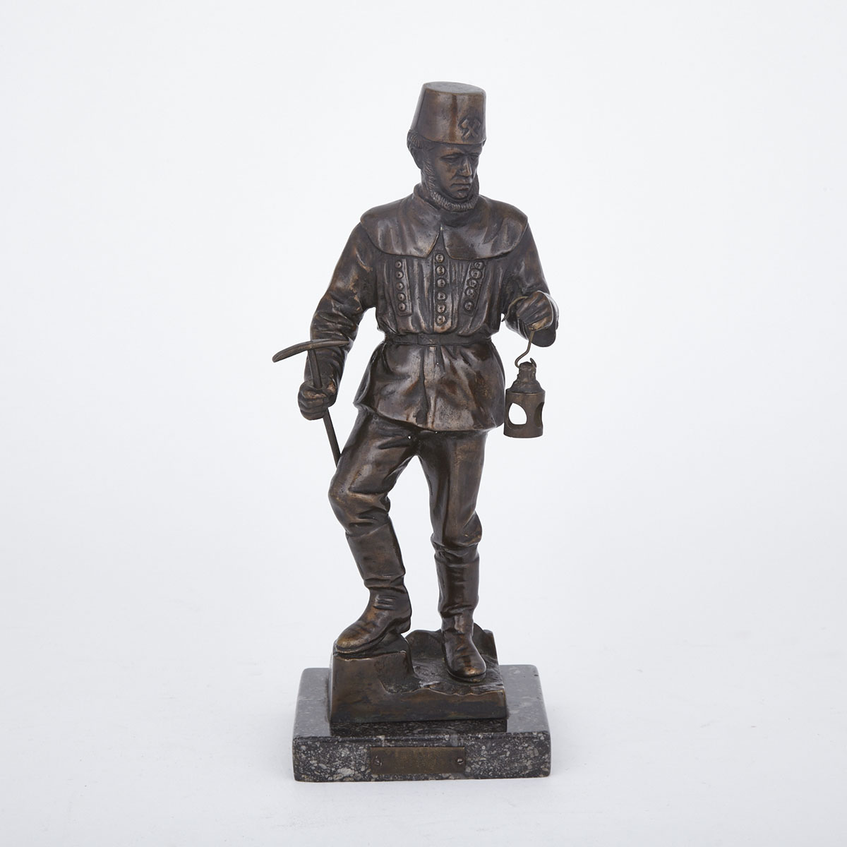 Continental Bronze Figure of a Miner, attributed to V. E. Torf, early 20th century