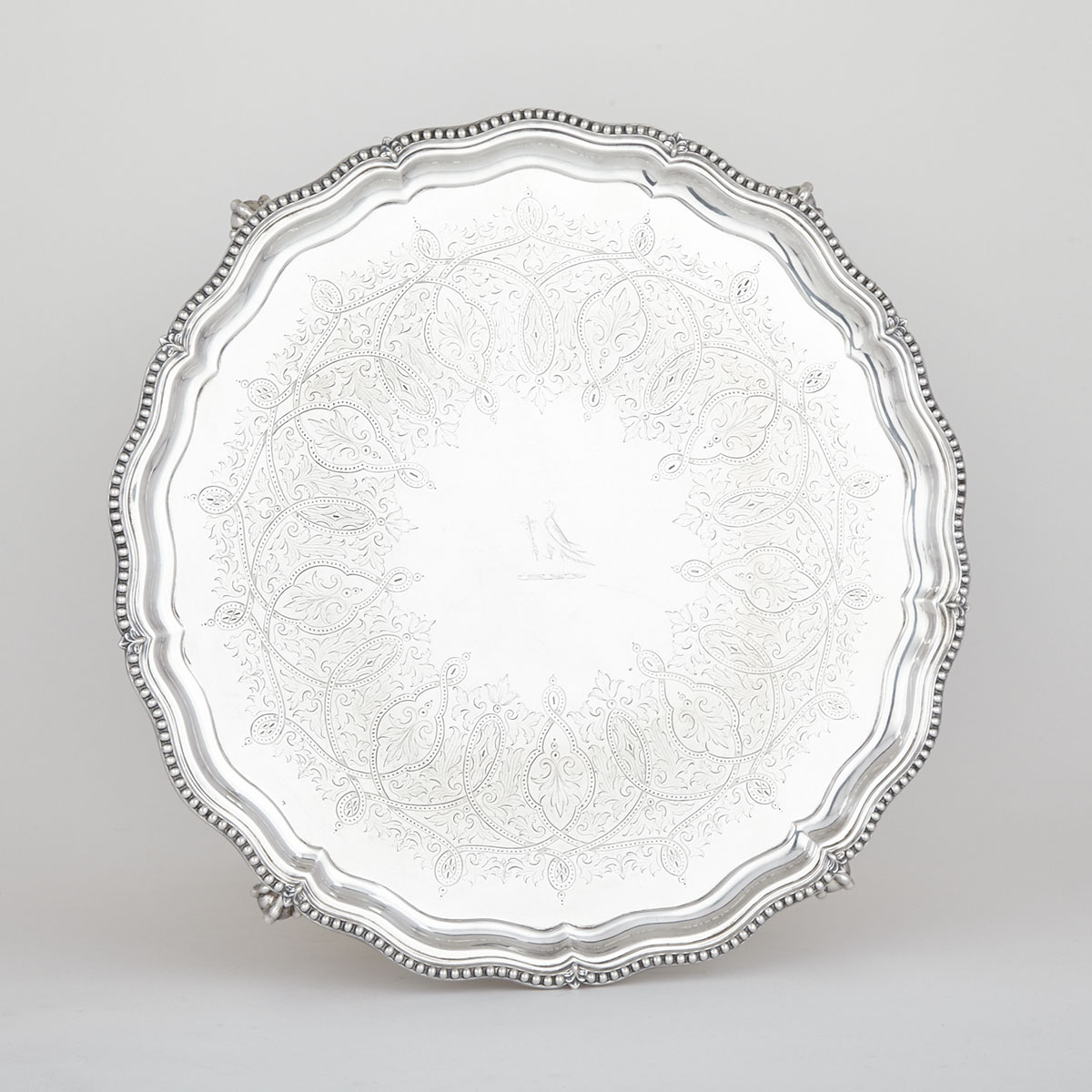 Victorian Silver Plated Circular Salver, Henry Wilkinson & Co., late 19th century