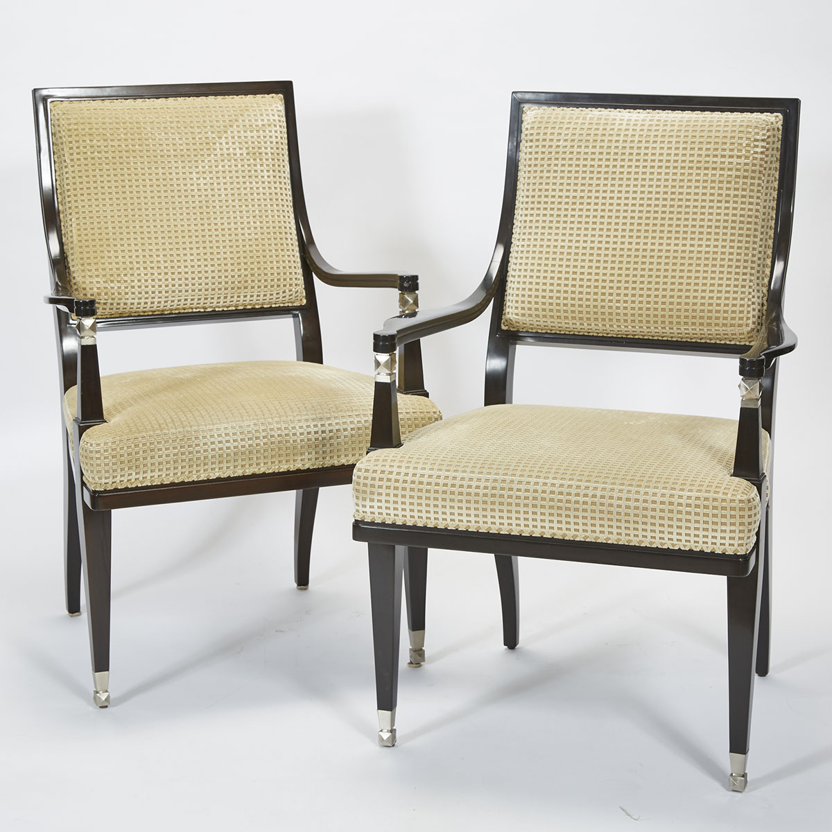 Pair of Lucien Rollin Collection ‘Elysee’ Open Armchairs, William Switzer, 21st century