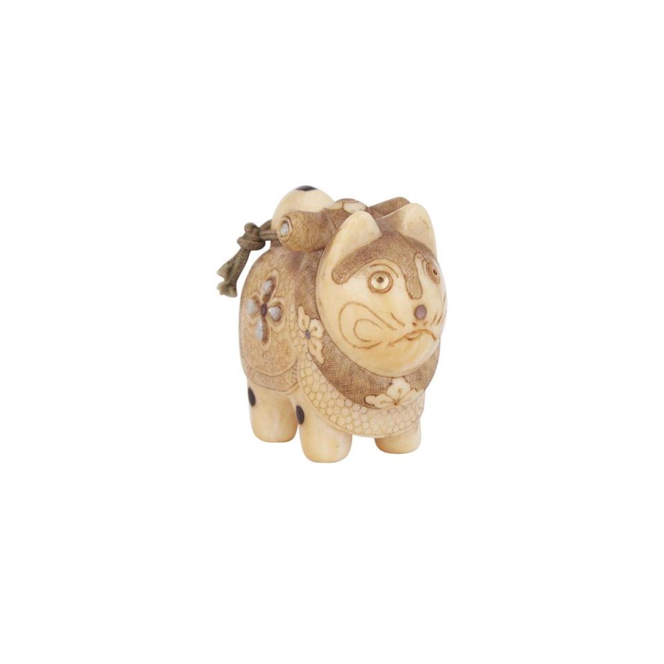 An Ivory and Mother of Pearl Netsuke, Meiji Period