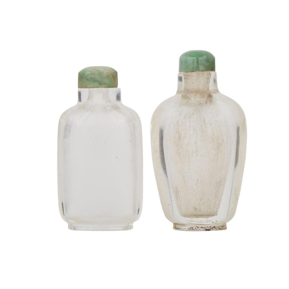Two Rock Crystal Snuff Bottles, 19th Century