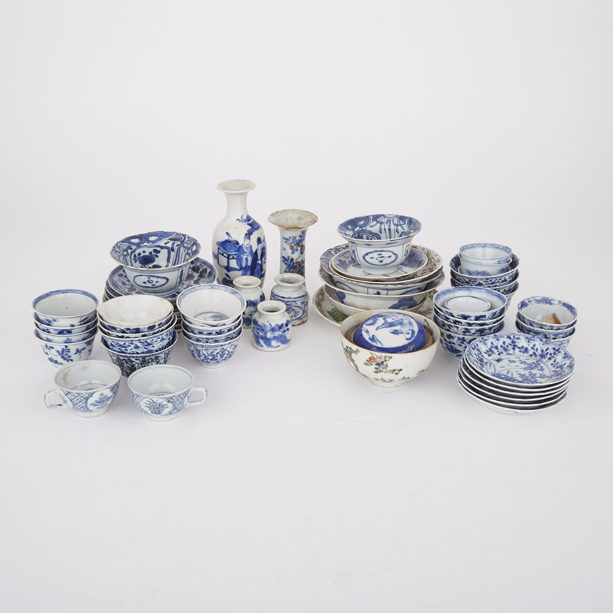 Fifty-Eight Pieces of Porcelain, 19th Century and Earlier