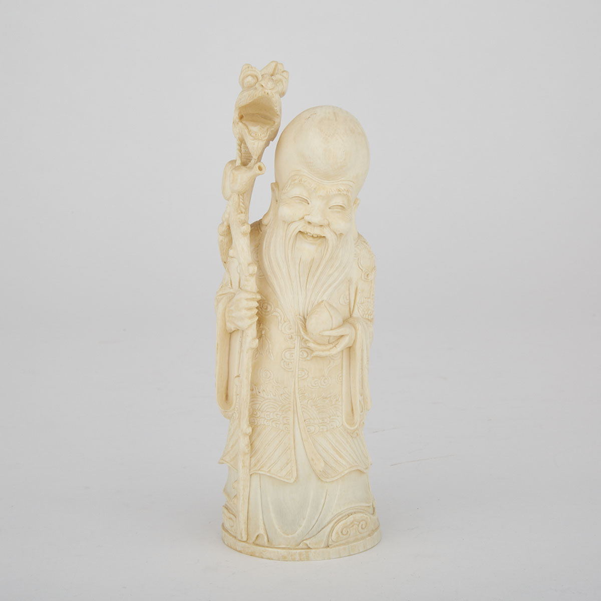 Carved Ivory Figure of Shoulao, Early 20th Century