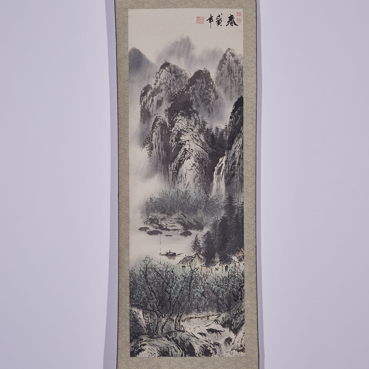 Set of Three Chinese Landscape Scrolls of Seasons