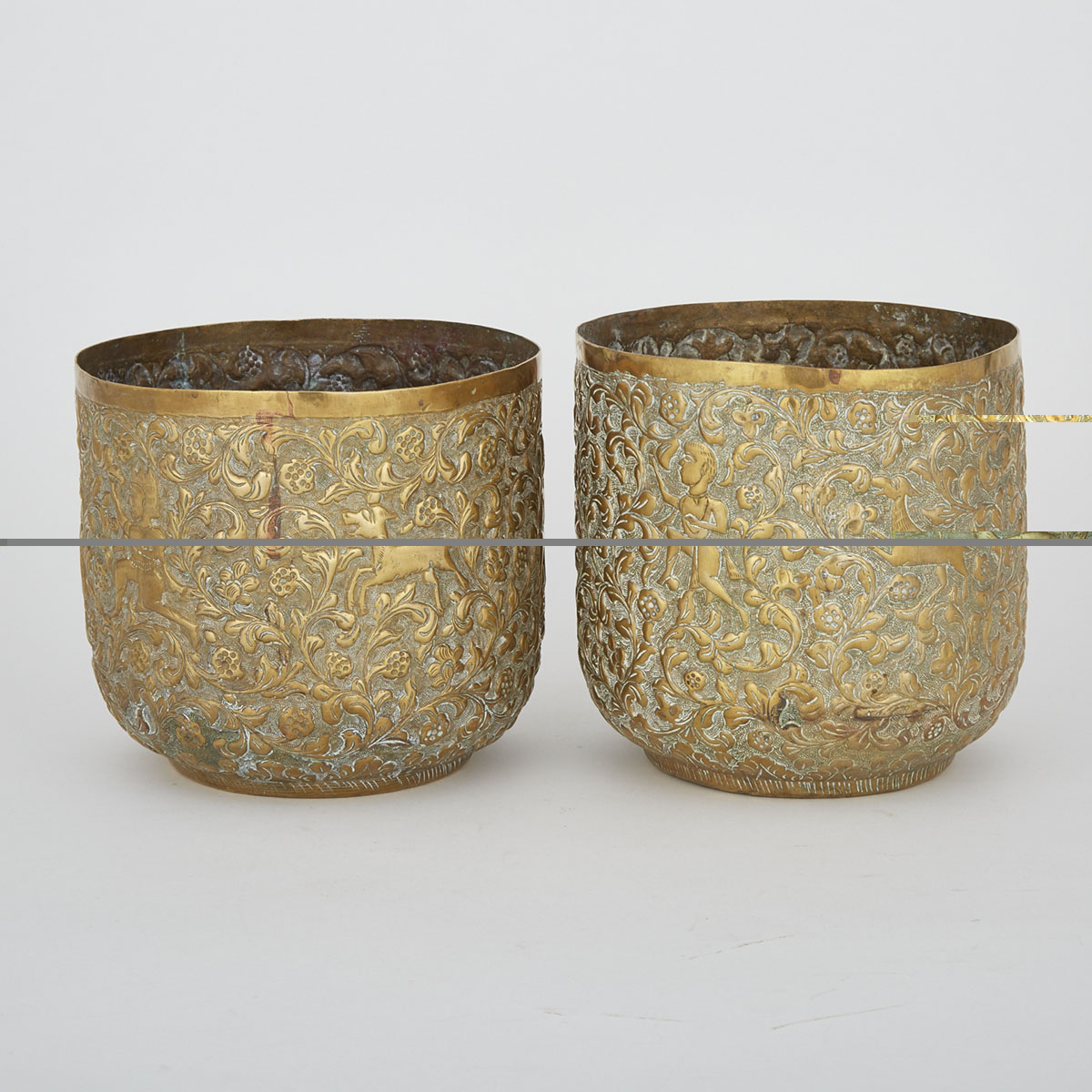 Pair of Bronze Indian Vessels, Early 20th Century