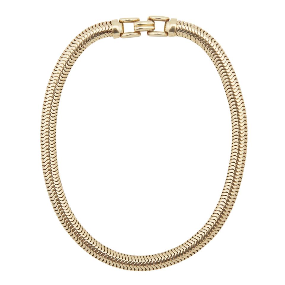14k Yellow Gold Serpentine Necklace