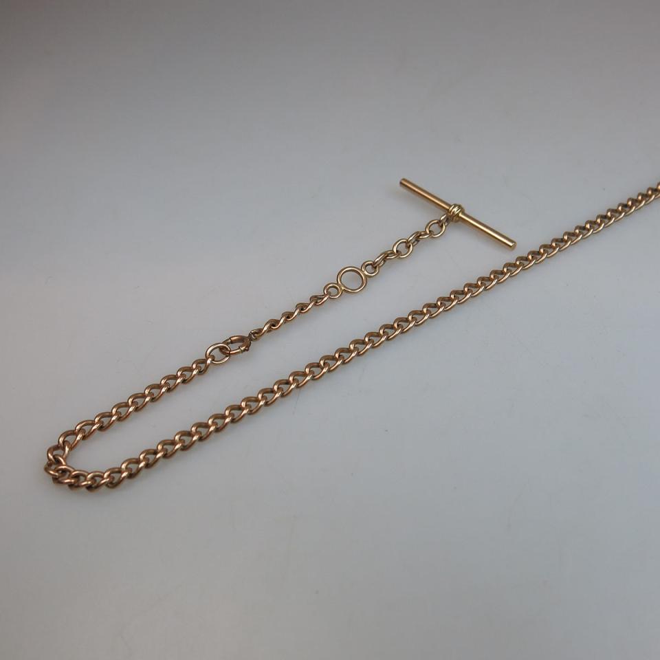 14k Rose Gold Curb Link Watch Chain