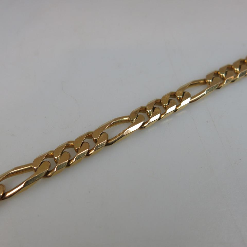 Italian 14k Yellow Gold Modified Curb Link Bracelet