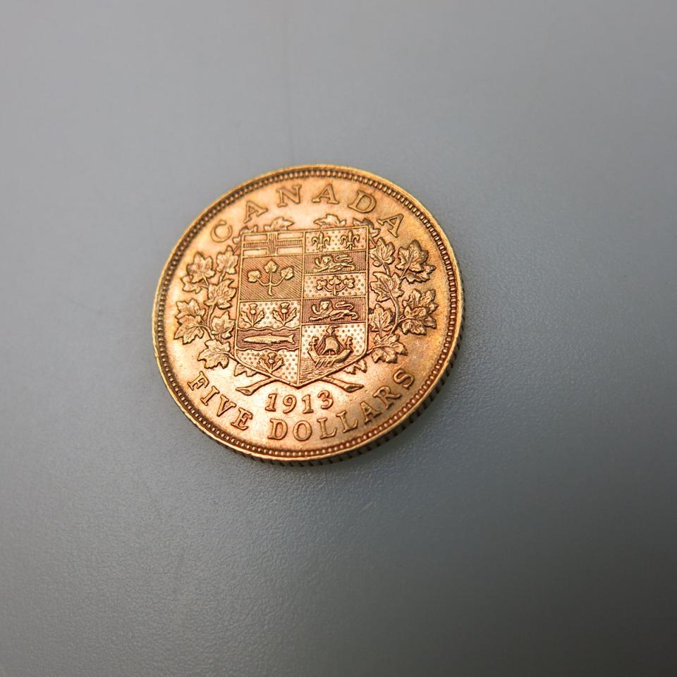 Canadian 1913 $5 Gold Coin