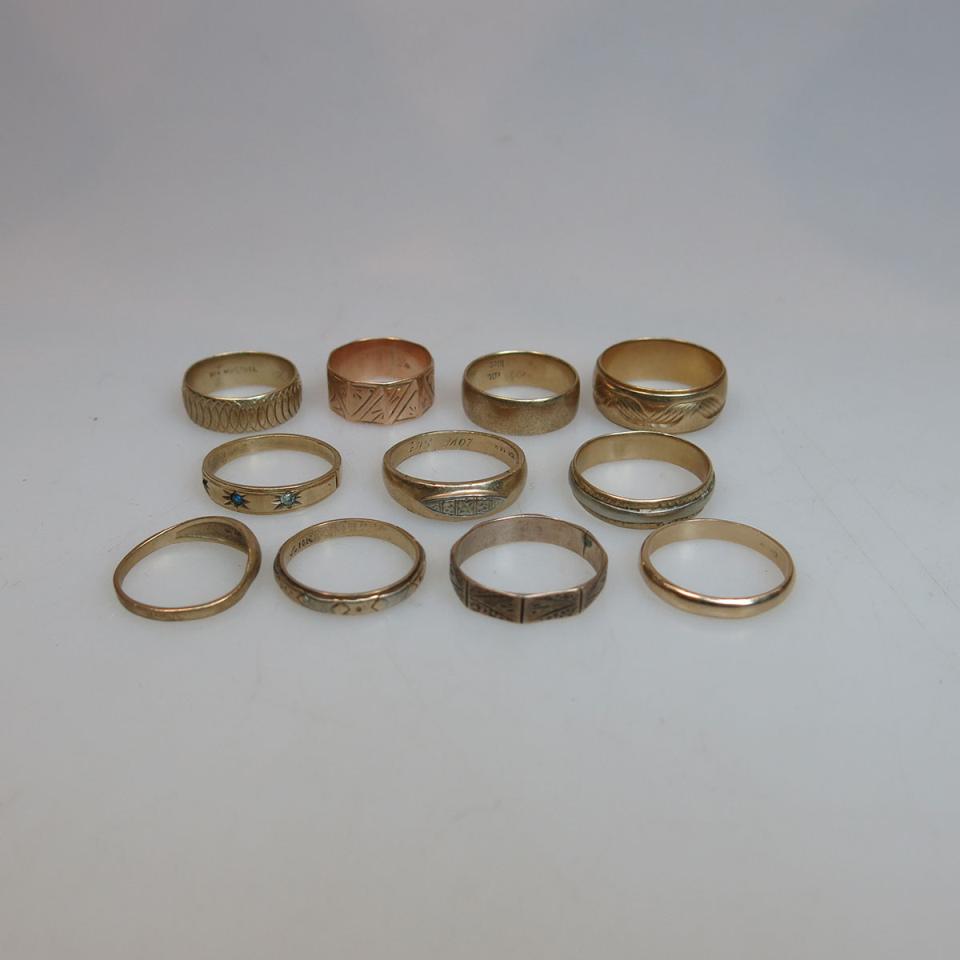 11 x 10k Yellow Gold Bands