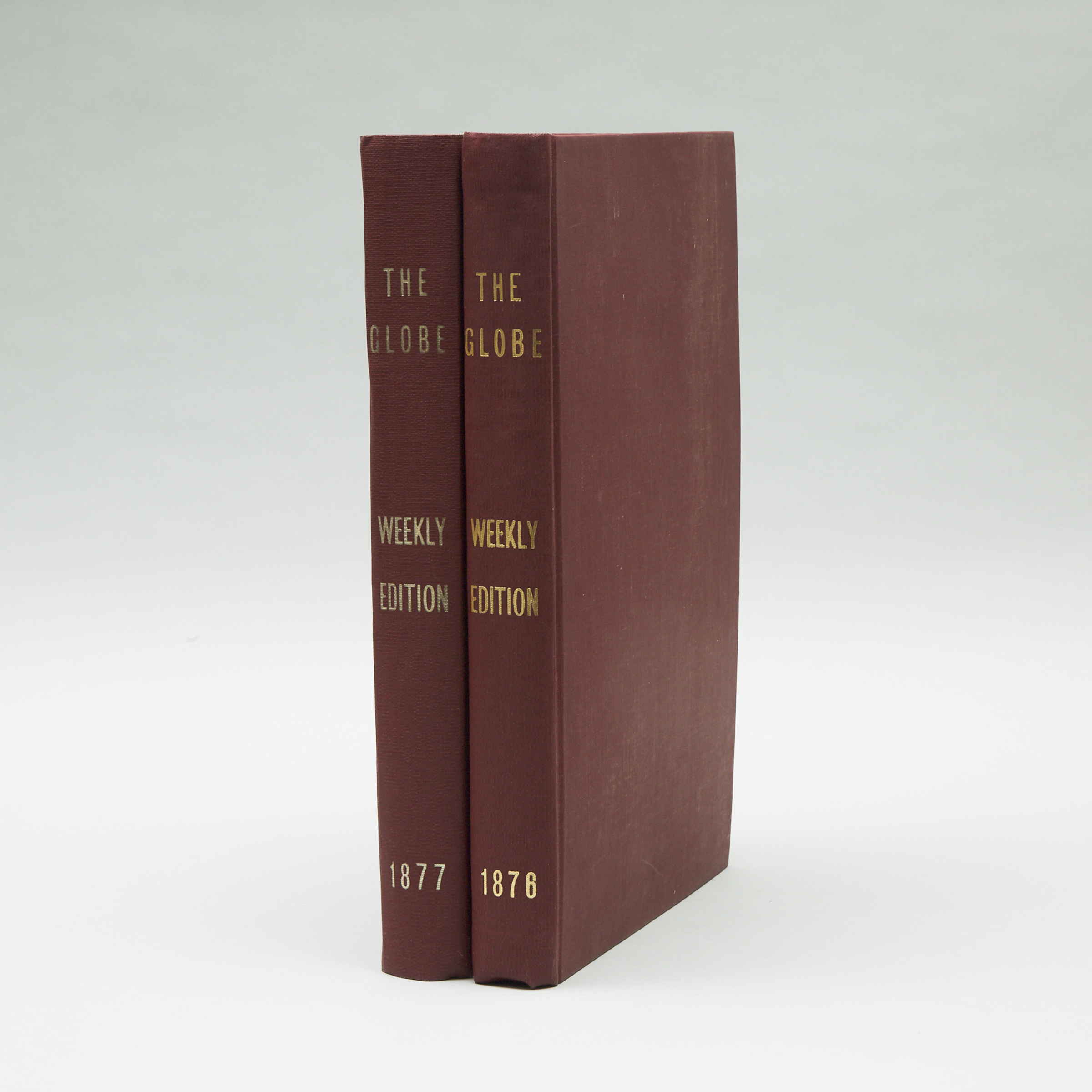 Two Bound Volumes of The Weekly Globe Newspaper, 1876 and 1877