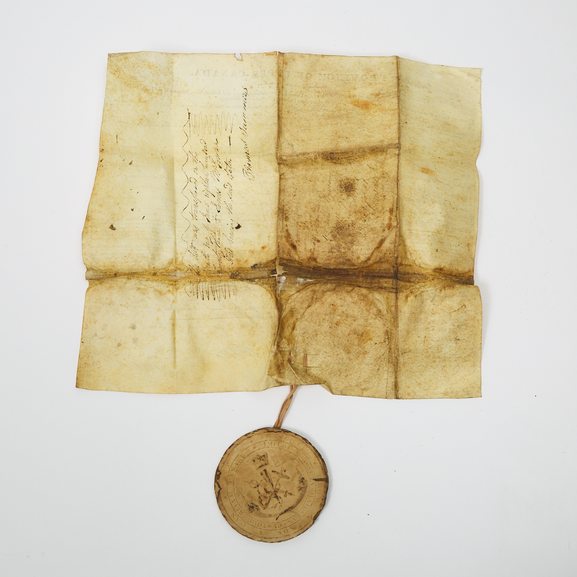 George IV Town of York Land Indenture with Seal, 1821