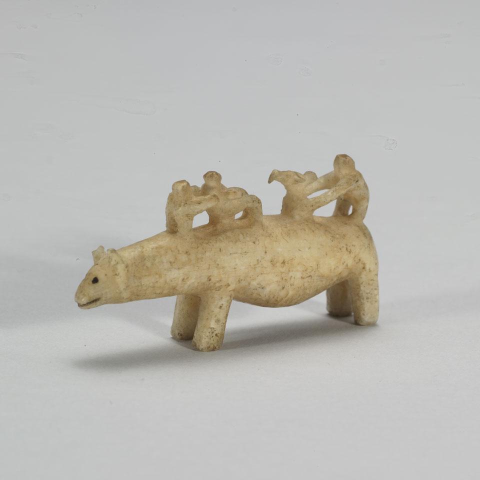 POLAR BEAR WITH RELIEF CARVED FIGURES