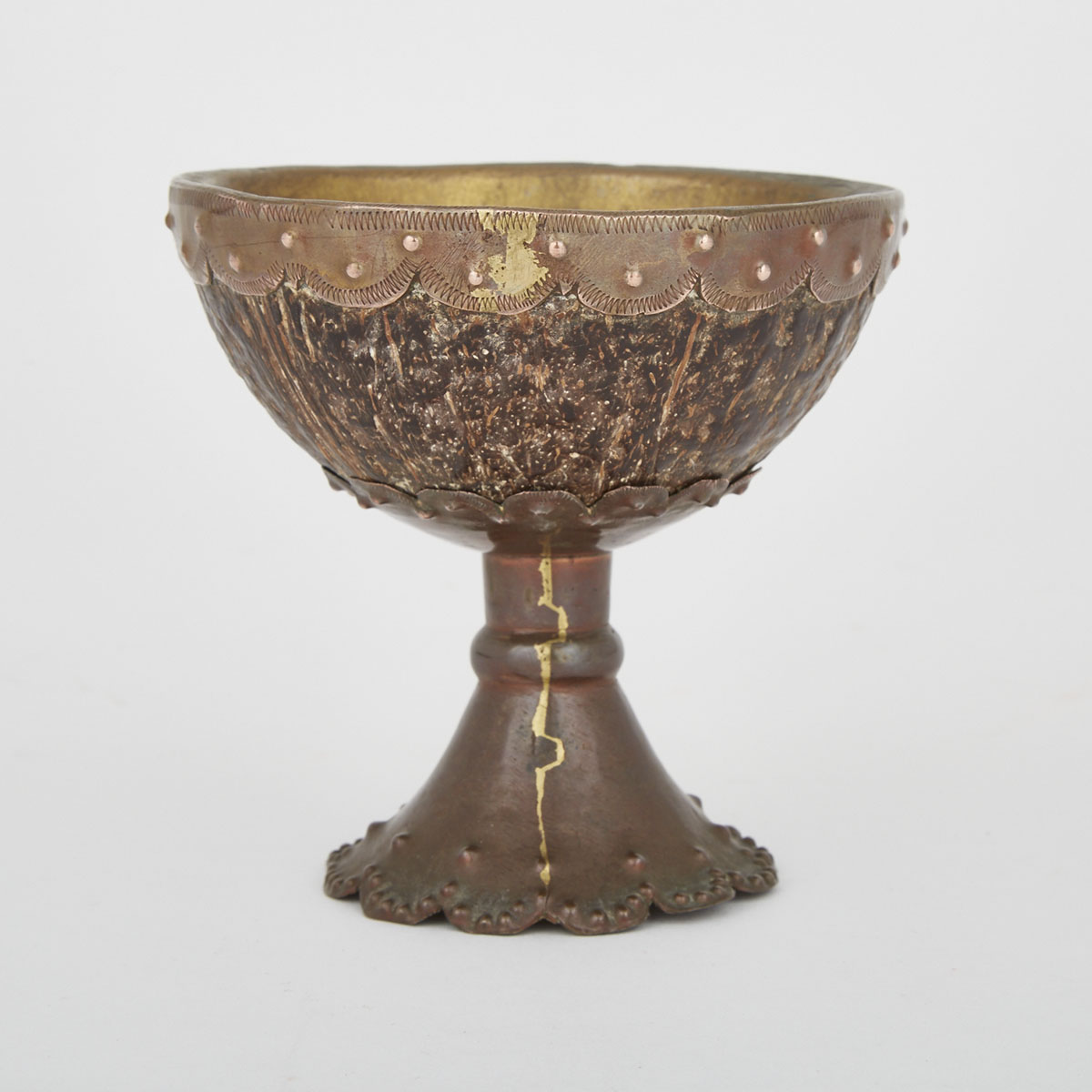 Continental Gilt Copper Mounted Coconut Cup, early 19th century