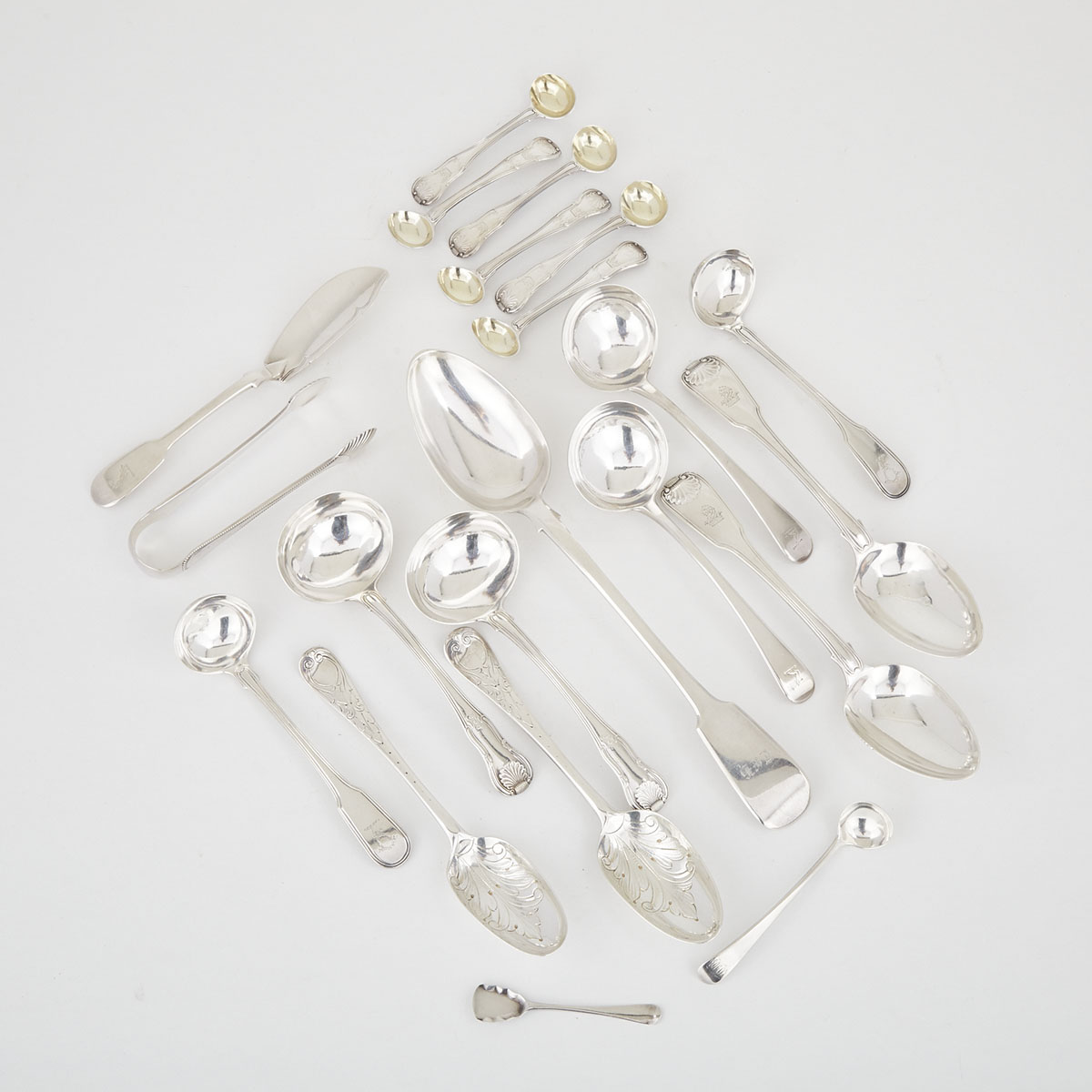 Group of George II and Later English and Scottish Silver Flatware, c.1749-1868