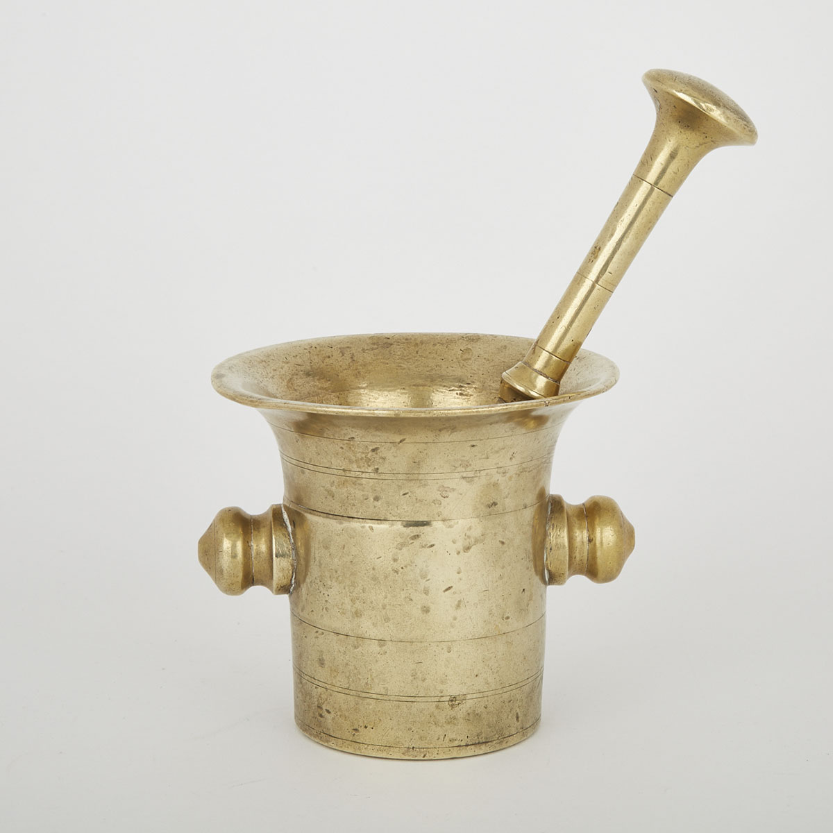 Polished Bronze Mortar and Pestle, 19th century