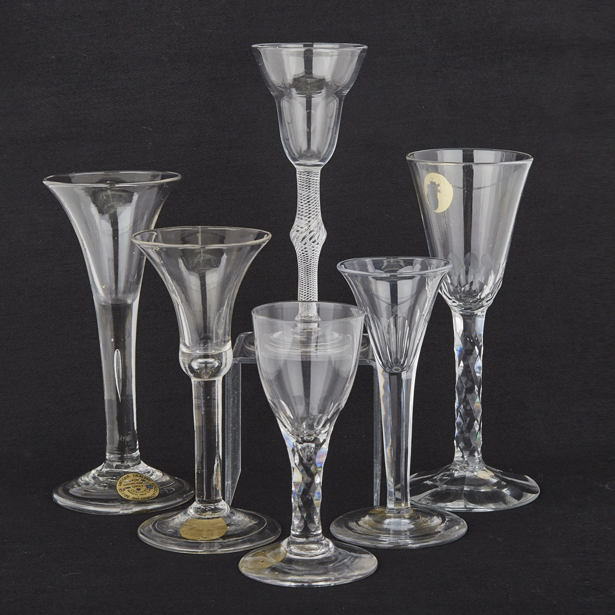 Six Various Glass Wines, 18th century