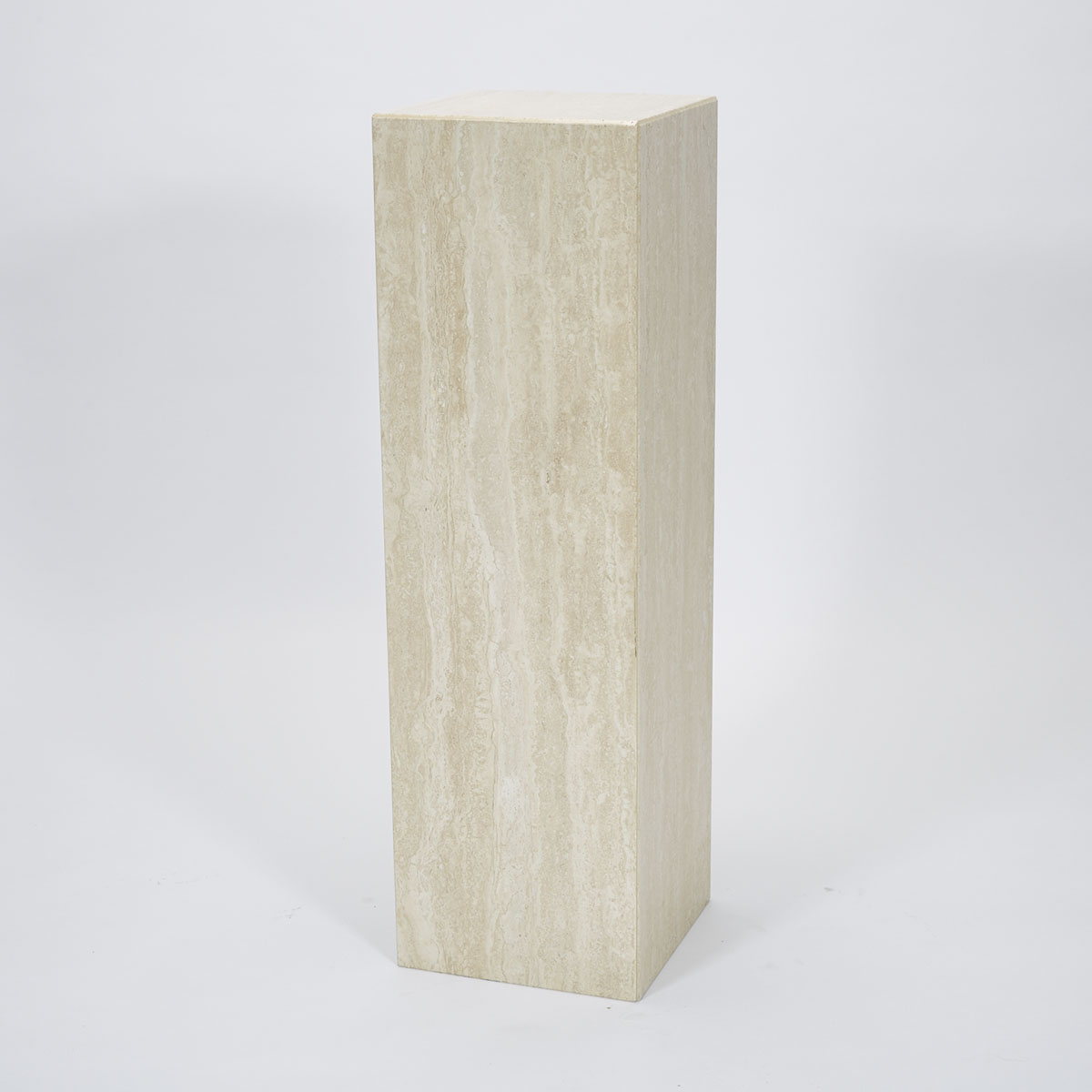 Travertine Limestone Column Form Pedestal, late 20th century