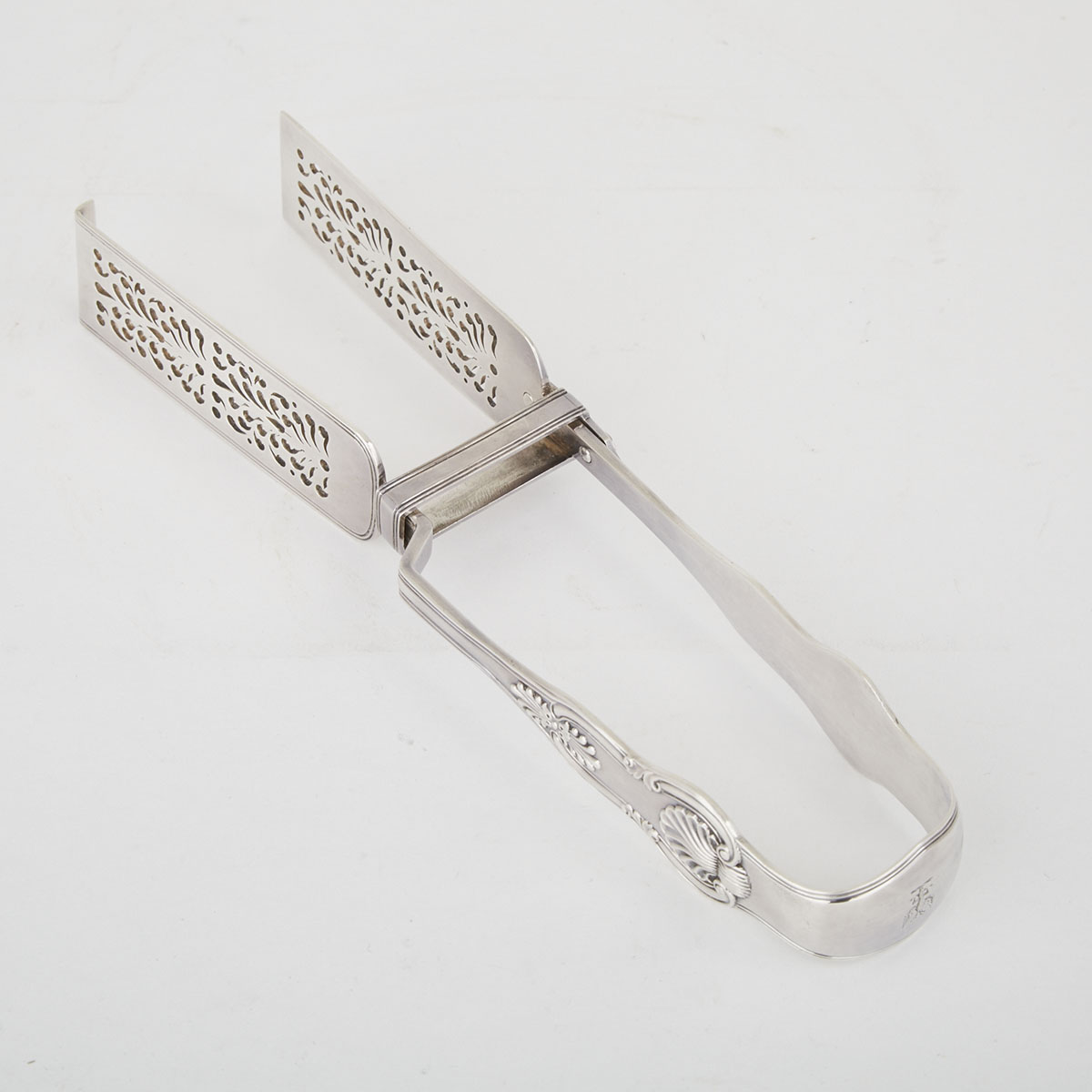 William IV Silver Kings Pattern Asparagus Tongs, William Knight, London, 1835