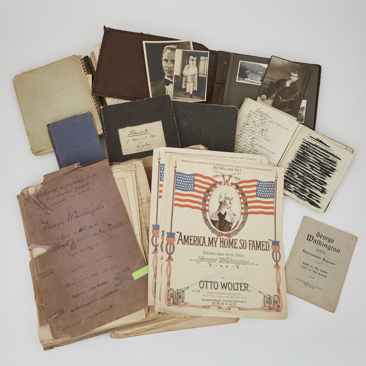 Archive Relating To German Composer Otto Wolter, Including Original Score for Opera ‘George Washington, early 19th century