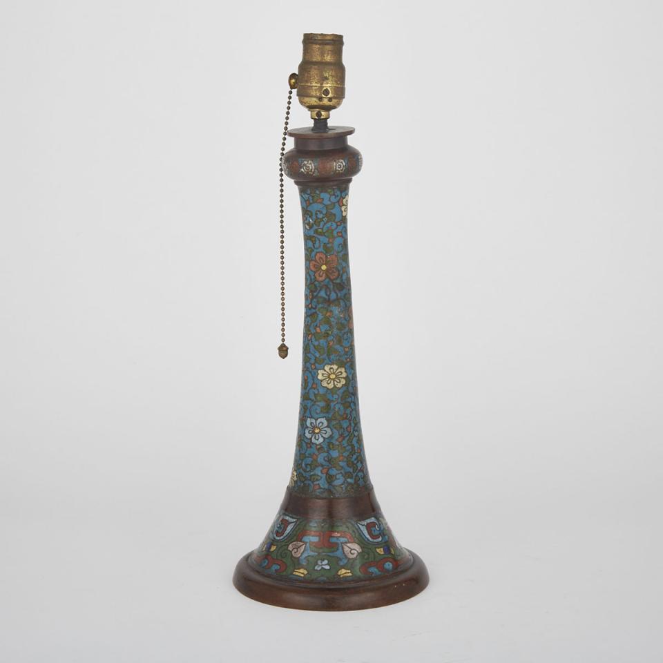 A Japanese Cloisonné Lamp, Early 20th Century