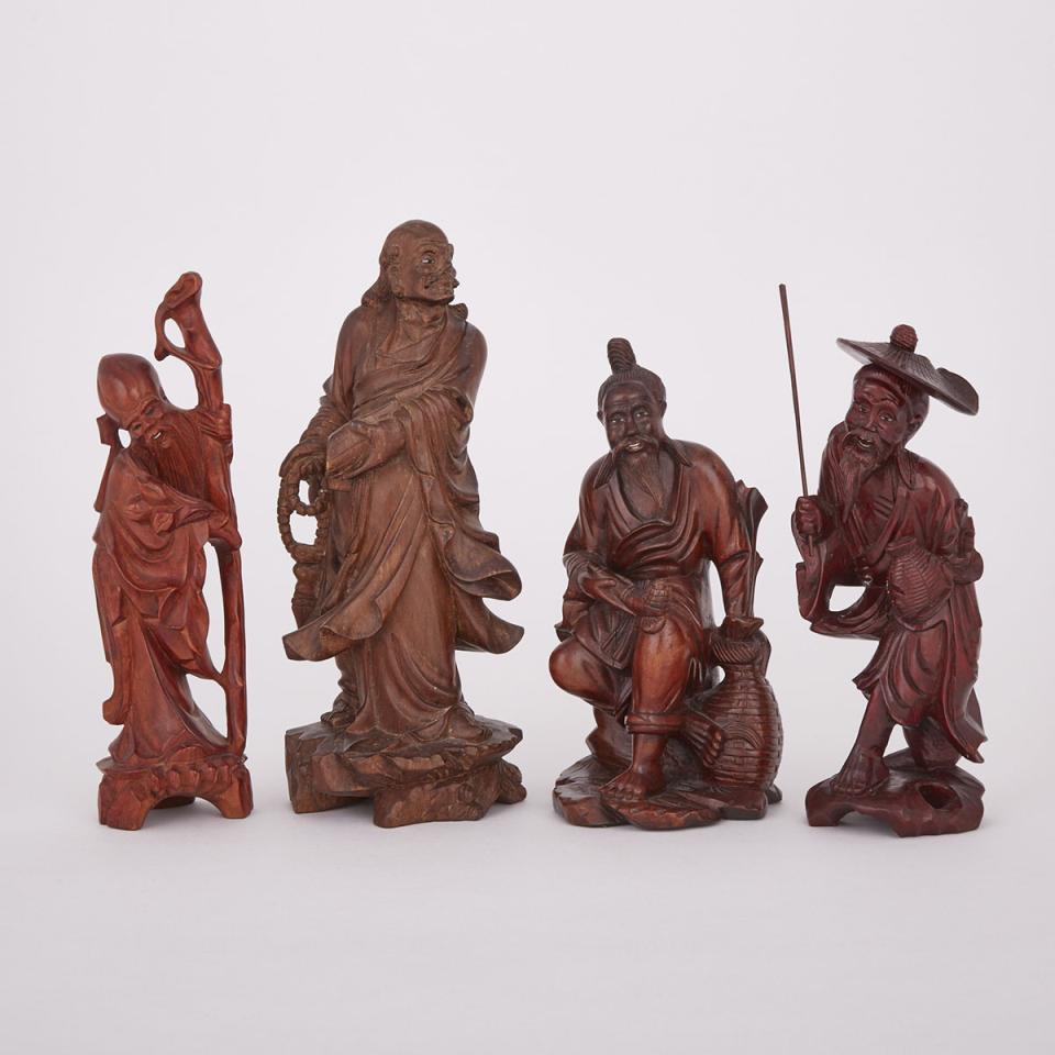 A Group of Four Boxwood Carvings