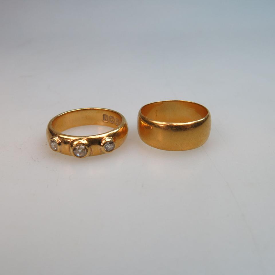 2 x 22k Yellow Gold Bands