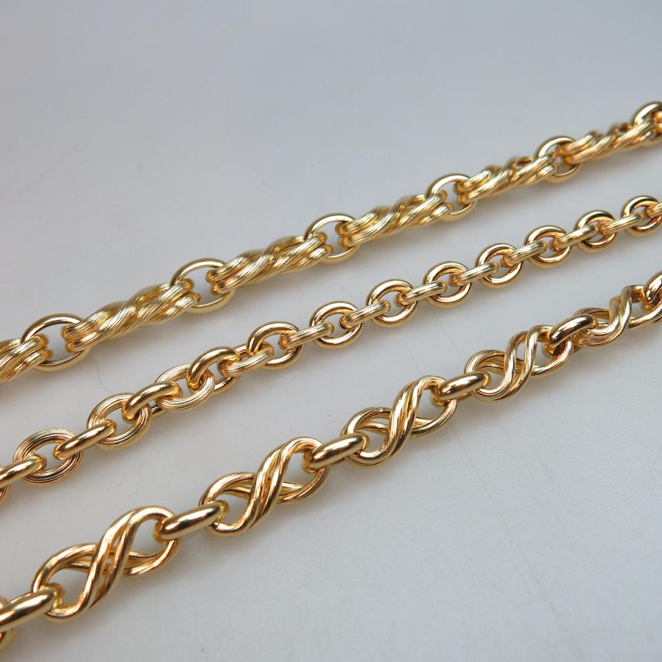 3x 18k Yellow Gold Fancy Link Bracelets
