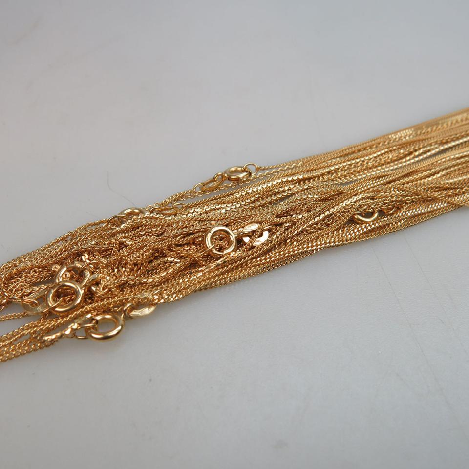 23 Italian 18k Yellow Gold Various Link Chains