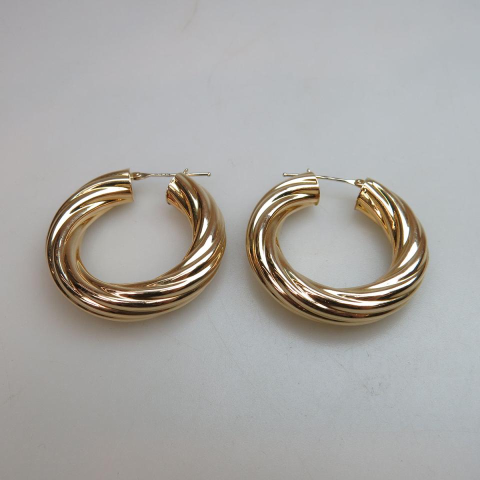 Pair Of 14k Yellow Gold Hoop Earrings