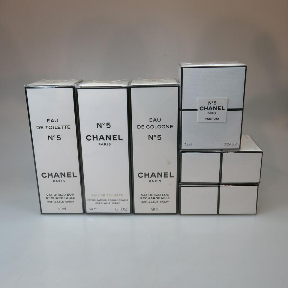 3 x Chanel N°5 Parfum (7.5ml) & 3x Chanel N°5 Eau De Toilette (50ml)