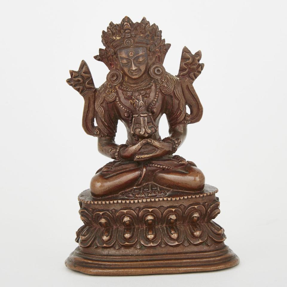 A Sino-Tibetan Bronze Buddha, 17th/18th Century