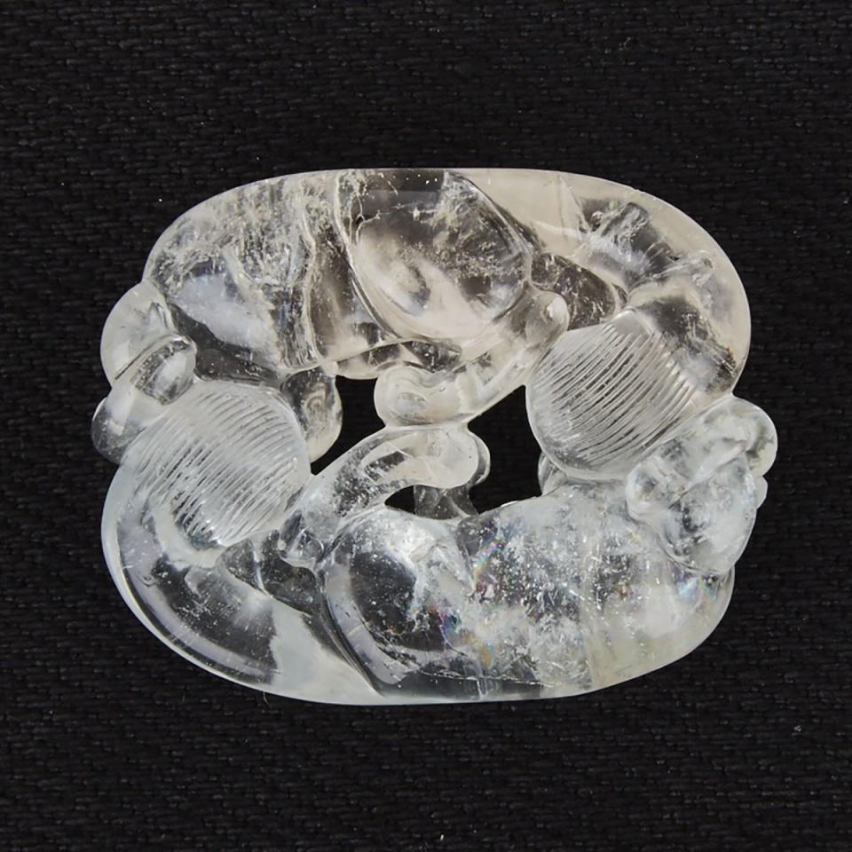 A Rock Crystal Carving of ‘Shuanghuan’ Double Badgers, 18th/19th Century