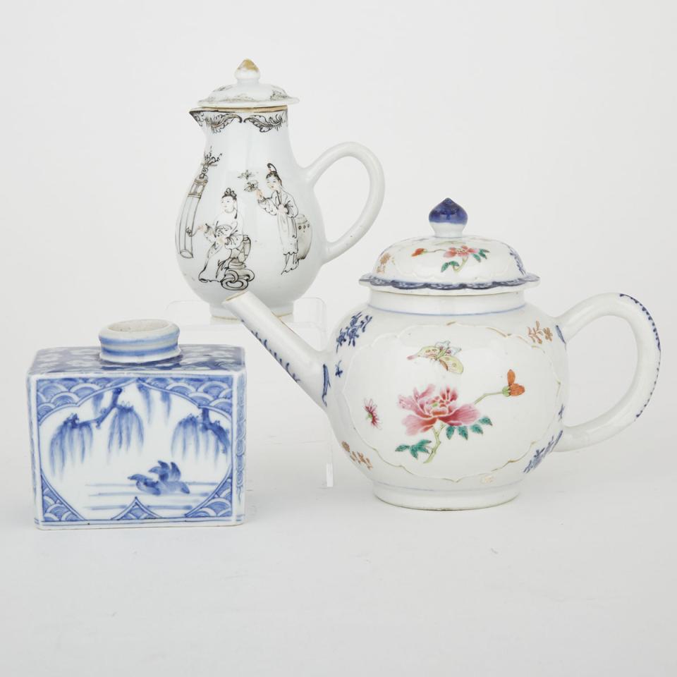 A Group of Three Chinese Export Pieces, 18th Century