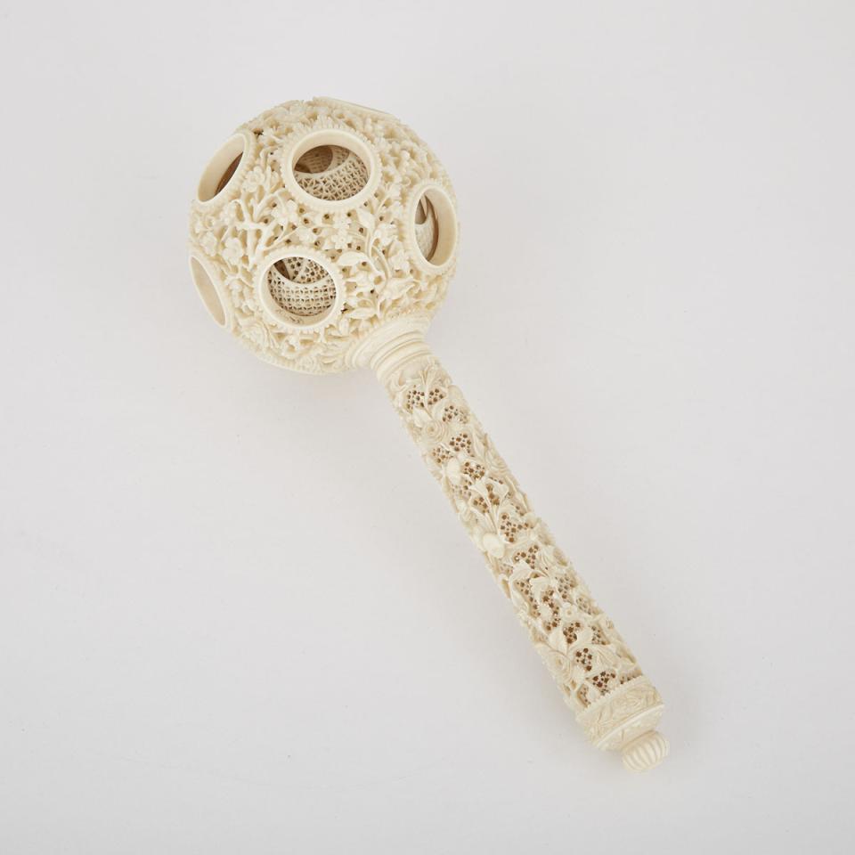 A Large and Finely Carved Chinese Ivory Puzzle Ball, Early 20th Century