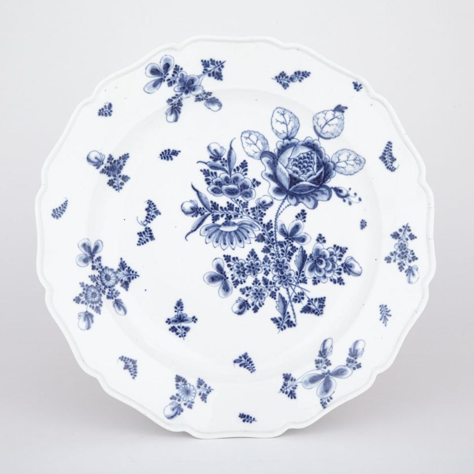 Vienna Blue Painted Floral Charger, 19th century