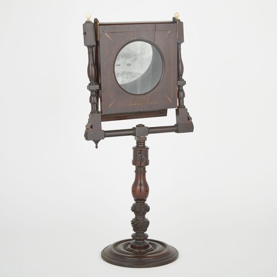 George III Turned, Carved and Inlaid Zograscope, early 19th century